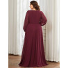 Elegant Chiffon V-Neckline Long Sleeve
