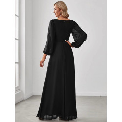 Elegant Chiffon V-Neckline Long Sleeve