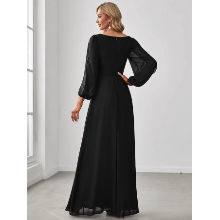 Elegant Chiffon V-Neckline Long Sleeve