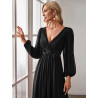 Elegant Chiffon V-Neckline Long Sleeve
