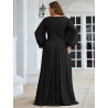 Elegant Chiffon V-Neckline Long Sleeve