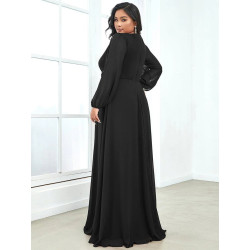 Elegant Chiffon V-Neckline Long Sleeve